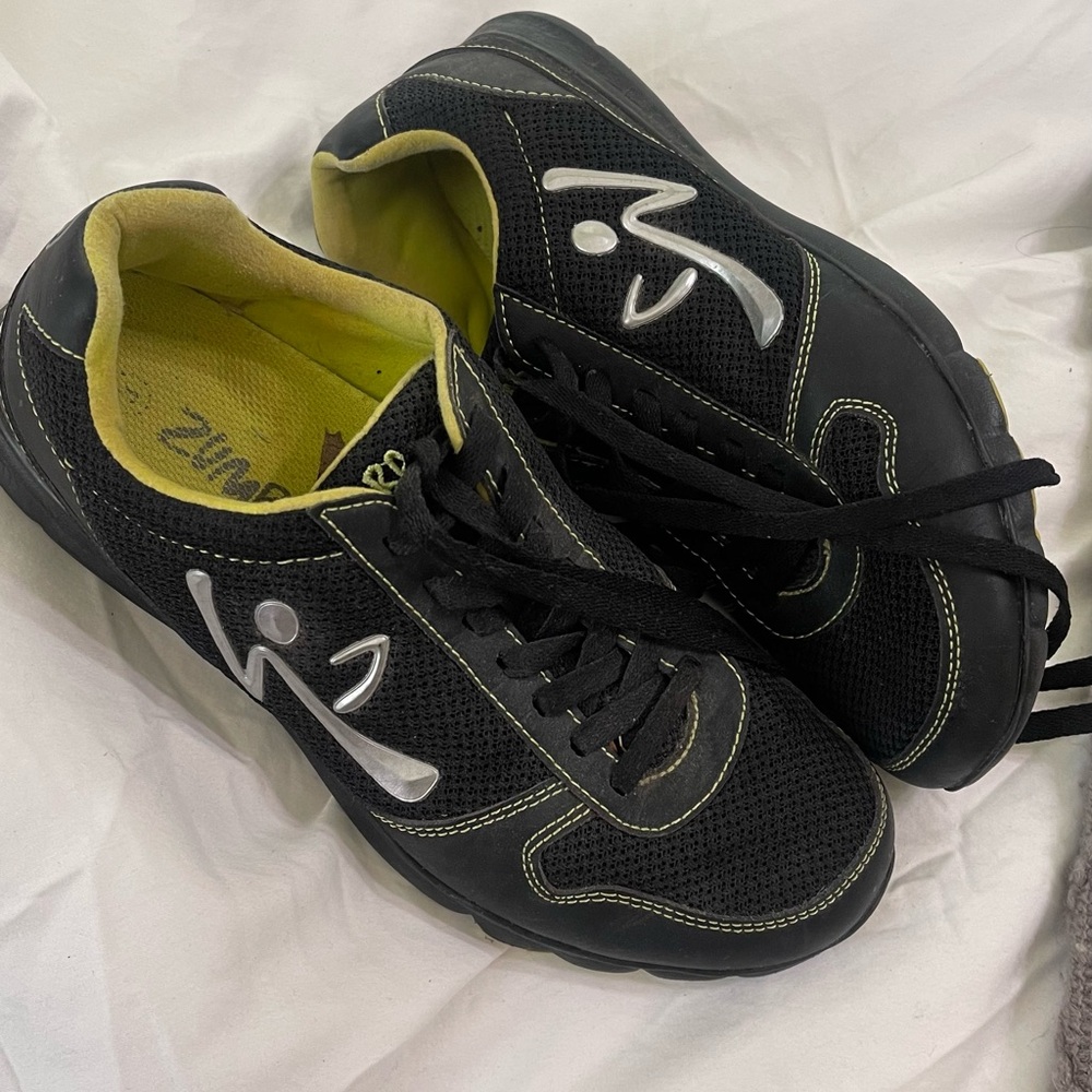 Zumba Fitness Black and Silver Athletic Shoes